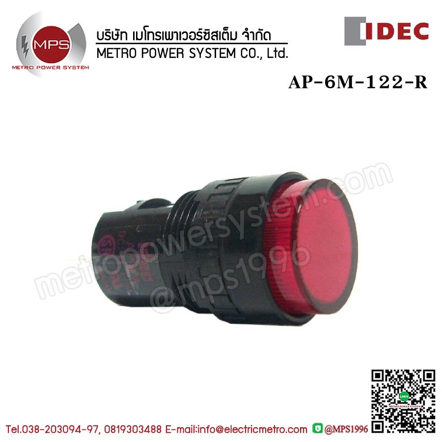 AP6M122-R IDEC PILOT LIGHT-24VAC/DC สีแดง