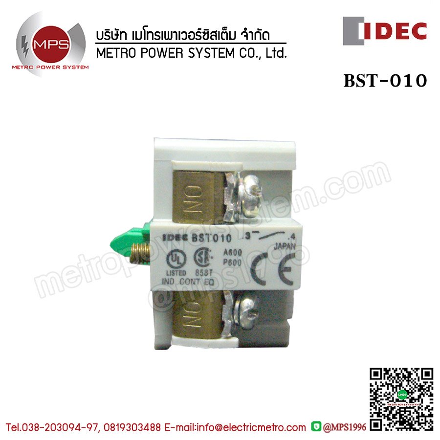 BST-010 IDEC CONTACT BLOCK 1NO สีเขียว